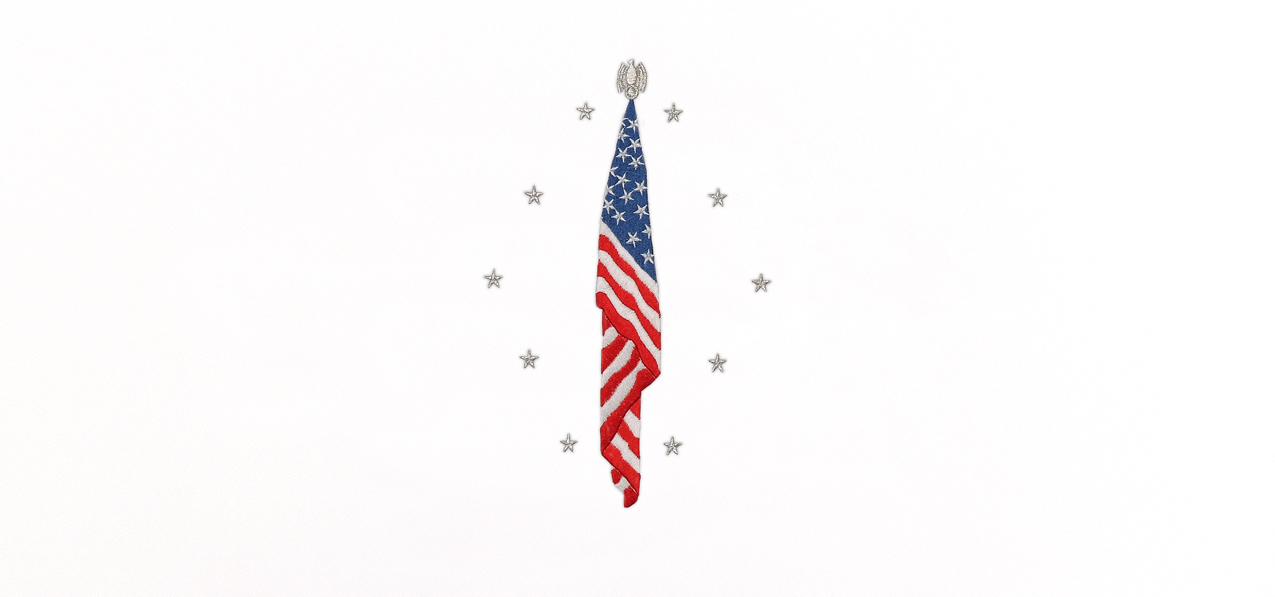 P 550 WT Flag At Rest White Faux